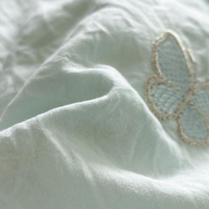 91家纺网 家纺一手货源 找家纺 ab家纺 2025新款夏莉儿系列水洗棉绣花四件套 夏莉儿-水绿