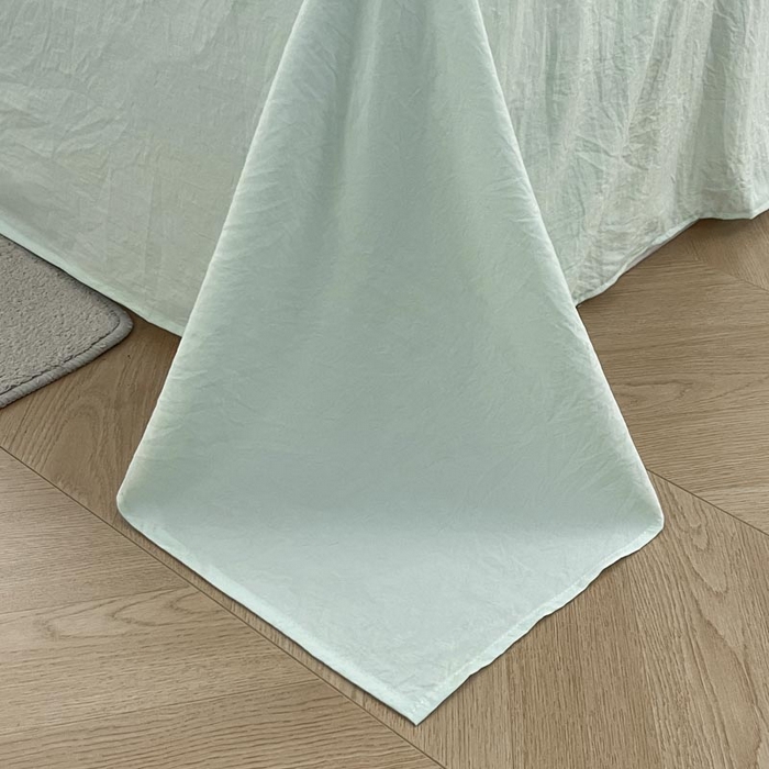 91家纺网 家纺一手货源 找家纺 ab家纺 2025新款夏莉儿系列水洗棉绣花四件套 夏莉儿-水绿