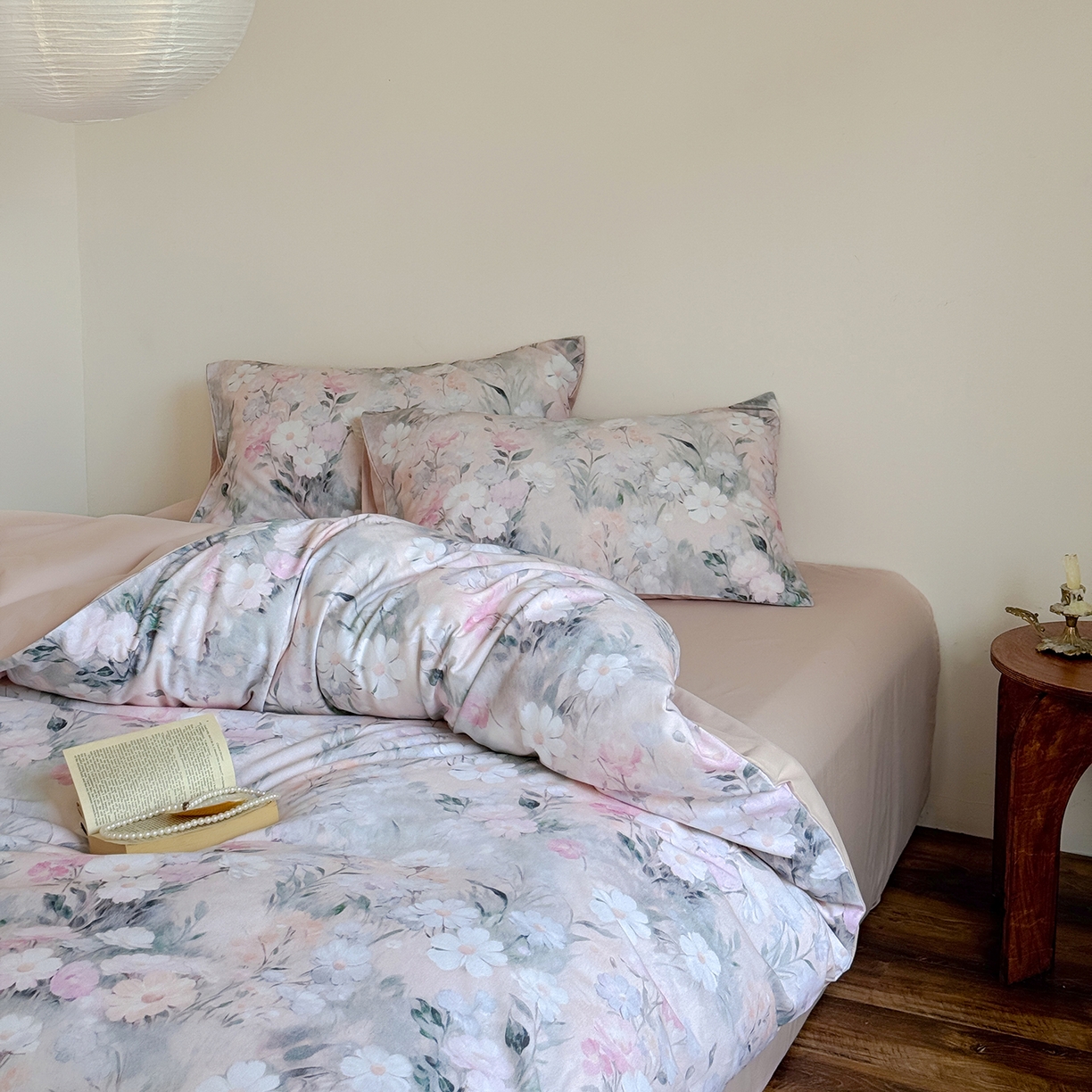 91家纺网 家纺一手货源 找家纺 窝米 2025新款全棉火山磨毛花卉系列四件套-第二批 朝歌