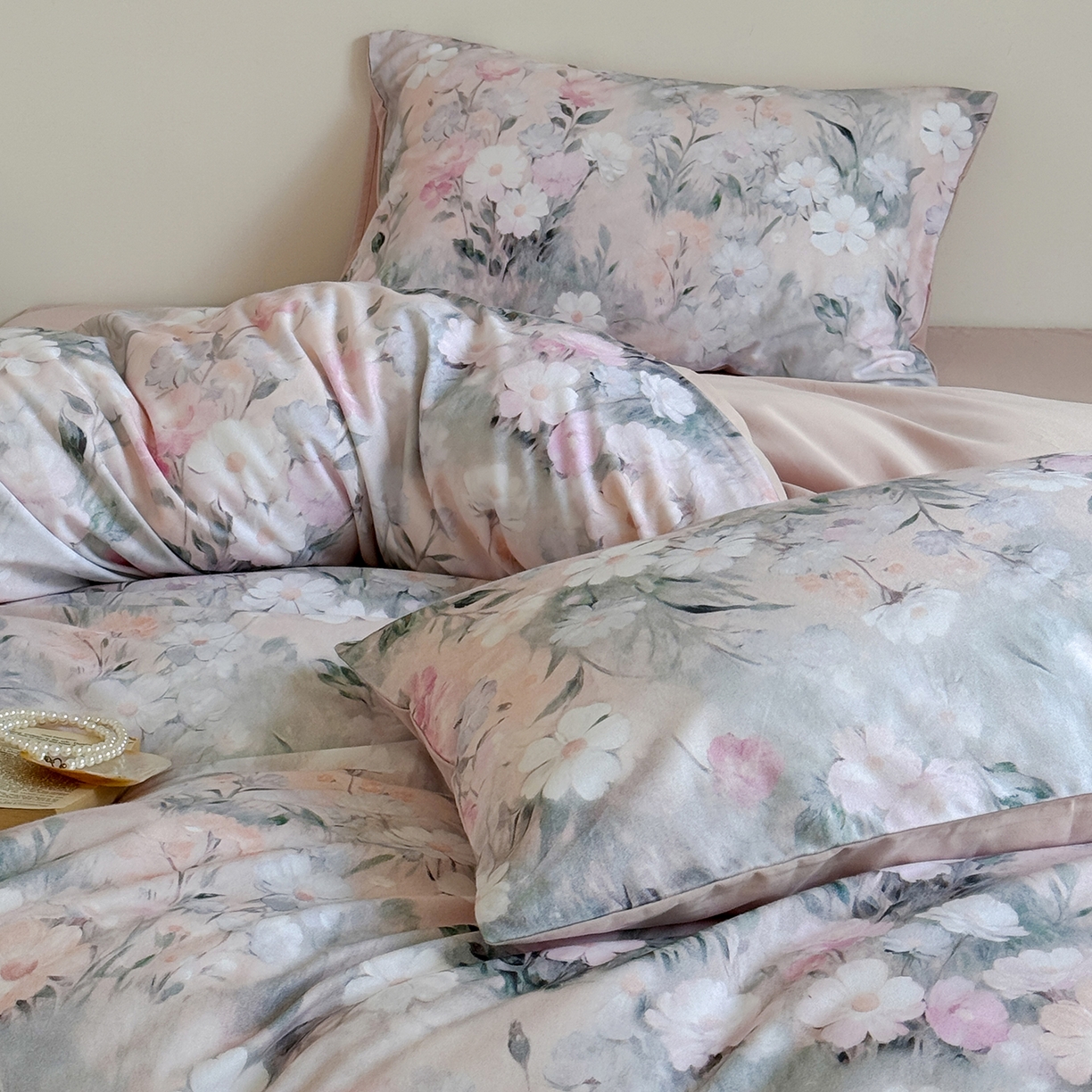 91家纺网 家纺一手货源 找家纺 窝米 2025新款全棉火山磨毛花卉系列四件套-第二批 朝歌