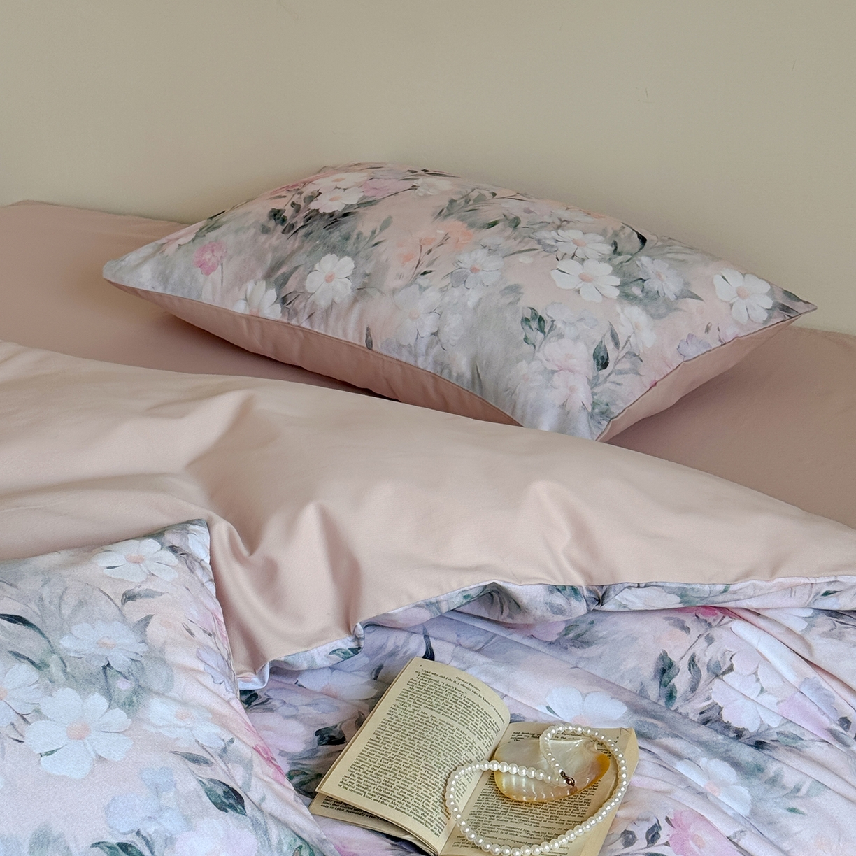 91家纺网 家纺一手货源 找家纺 窝米 2025新款全棉火山磨毛花卉系列四件套-第二批 朝歌