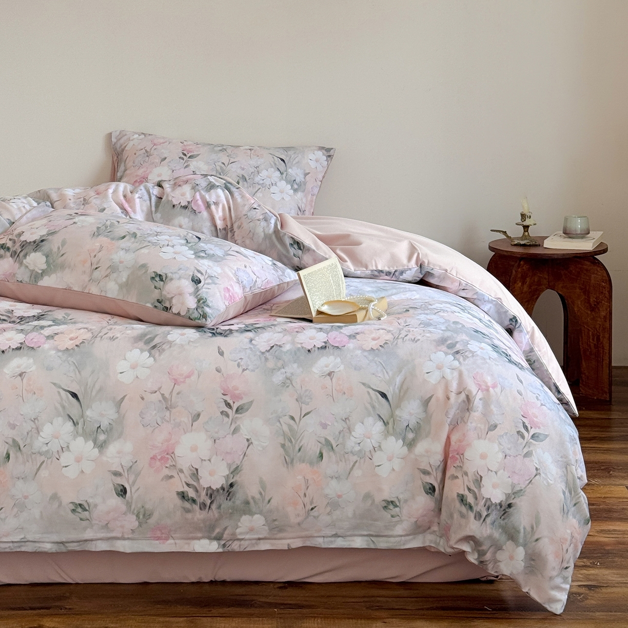 91家纺网 家纺一手货源 找家纺 窝米 2025新款全棉火山磨毛花卉系列四件套-第二批 朝歌