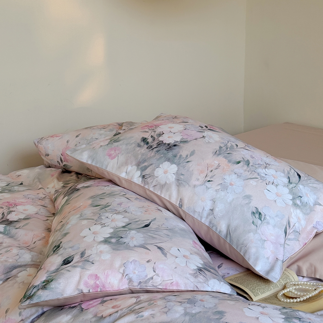 91家纺网 家纺一手货源 找家纺 窝米 2025新款全棉火山磨毛花卉系列四件套-第二批 朝歌