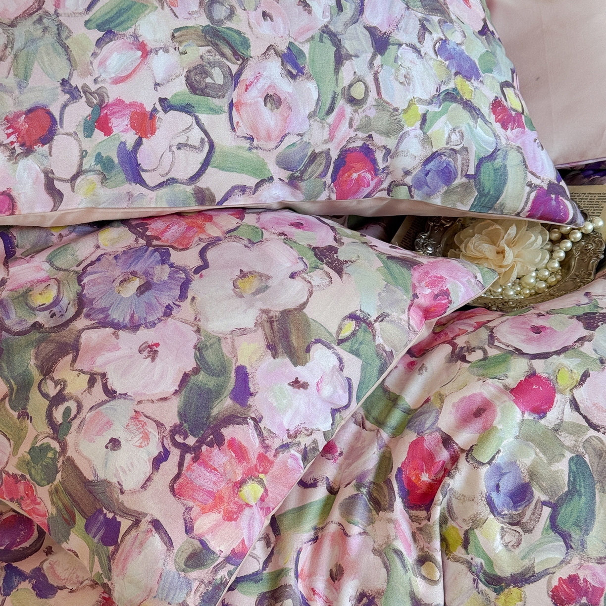 91家纺网 家纺一手货源 找家纺 （总）窝米 2025新款全棉火山磨毛花卉系列四件套-第二批