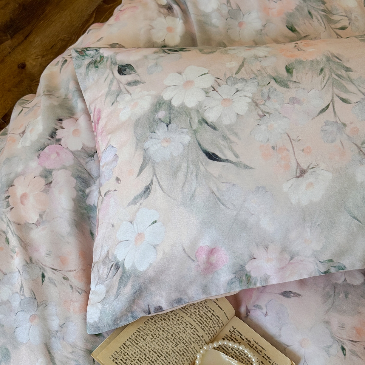 91家纺网 家纺一手货源 找家纺 窝米 2025新款全棉火山磨毛花卉系列四件套-第二批 朝歌