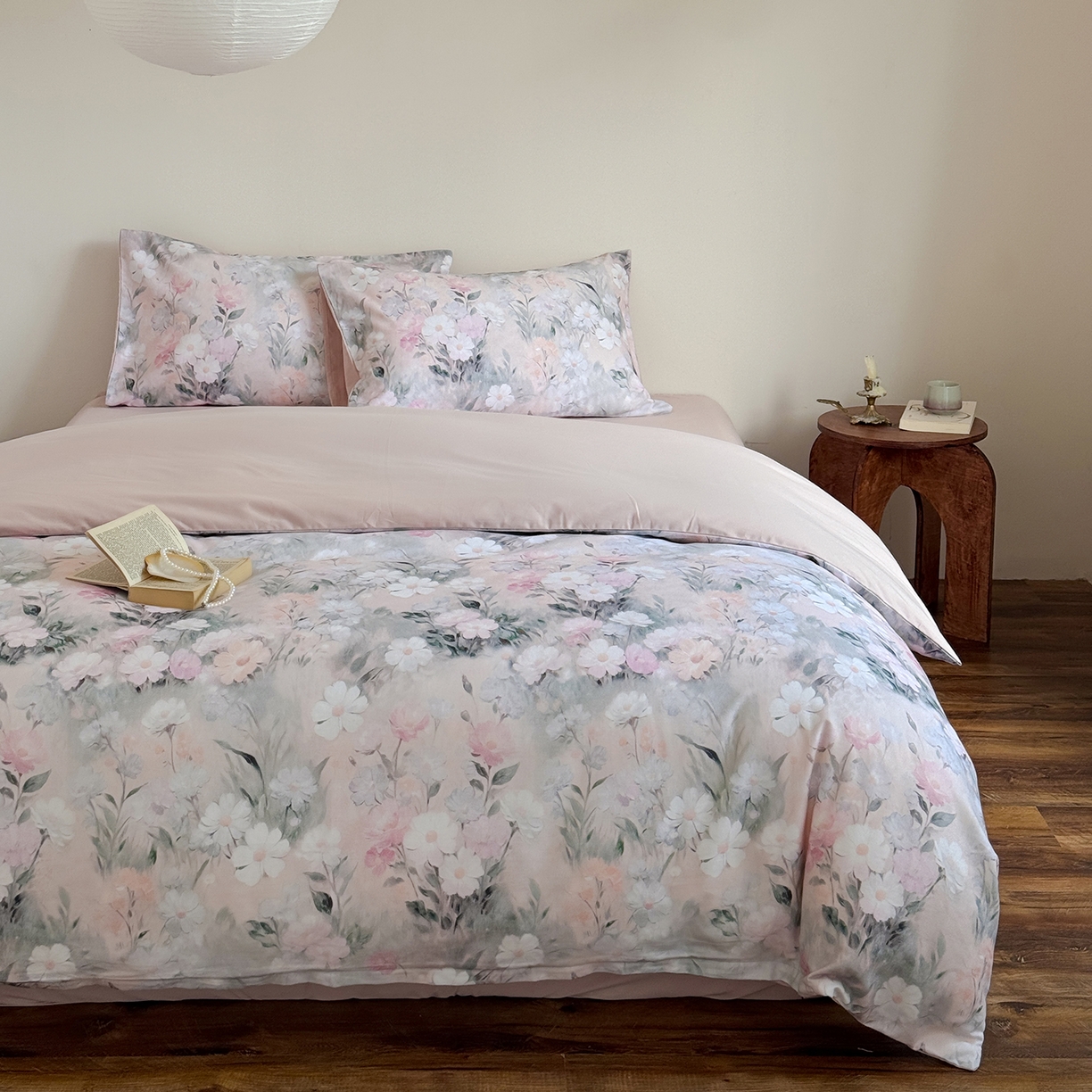 91家纺网 家纺一手货源 找家纺 窝米 2025新款全棉火山磨毛花卉系列四件套-第二批 朝歌