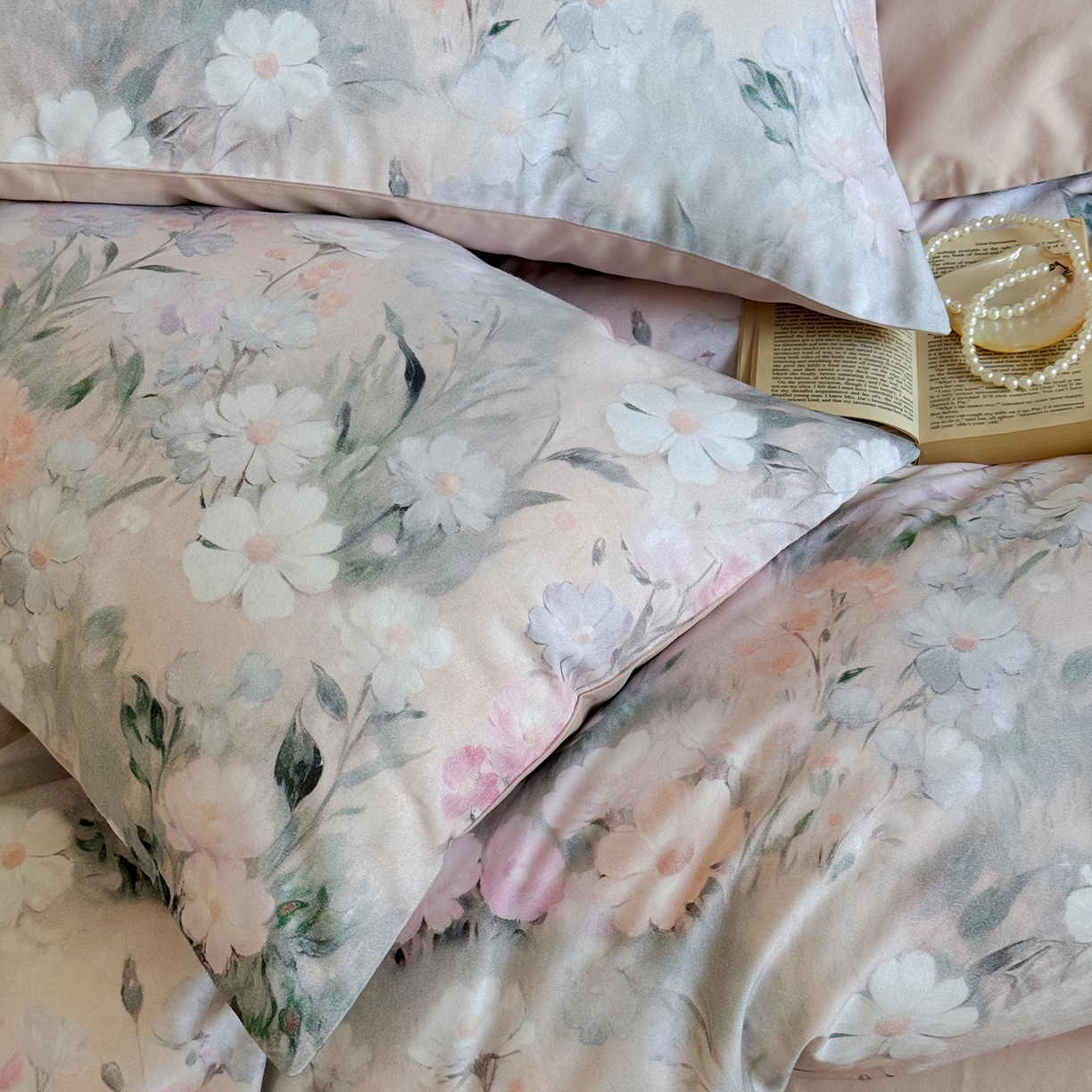 91家纺网 家纺一手货源 找家纺 窝米 2025新款全棉火山磨毛花卉系列四件套-第二批 朝歌