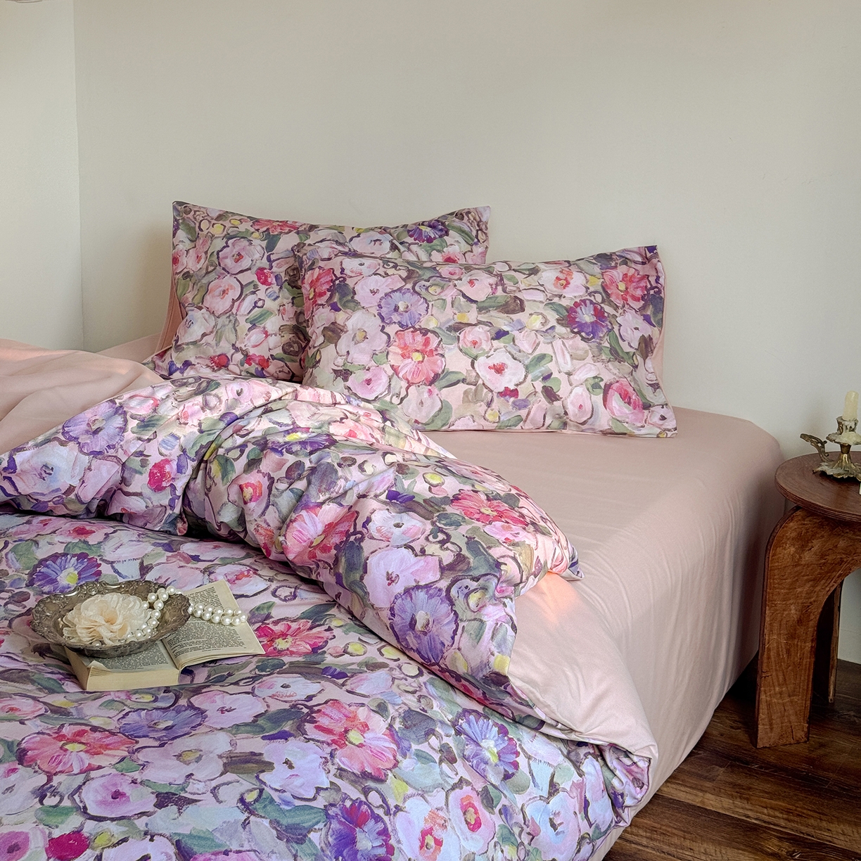 91家纺网 家纺一手货源 找家纺 （总）窝米 2025新款全棉火山磨毛花卉系列四件套-第二批