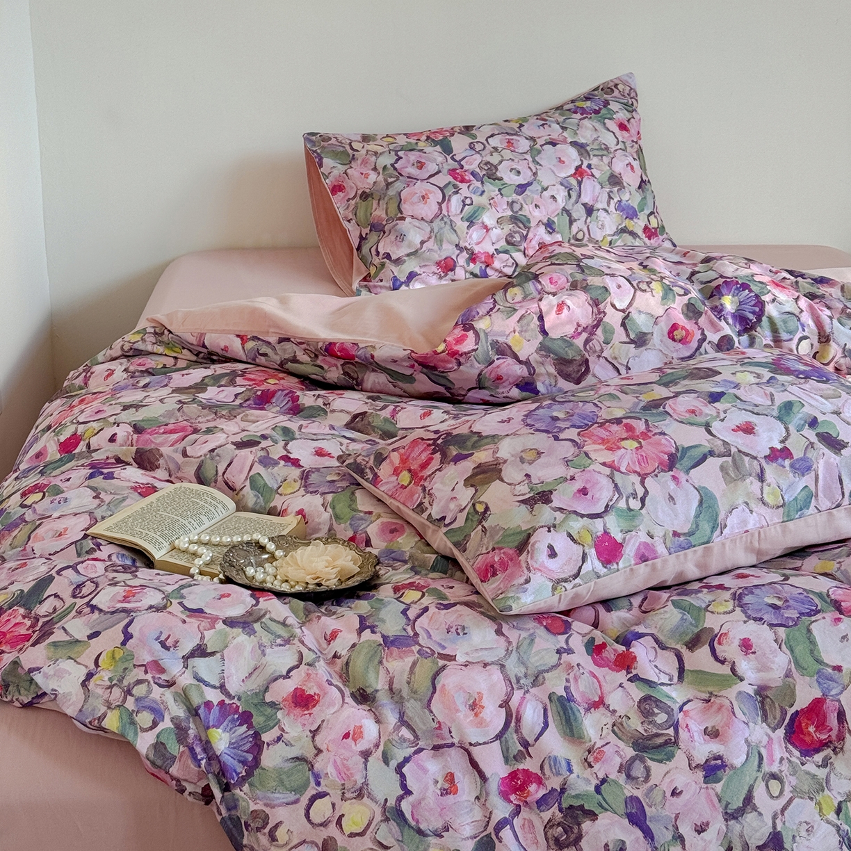 91家纺网 家纺一手货源 找家纺 （总）窝米 2025新款全棉火山磨毛花卉系列四件套-第二批