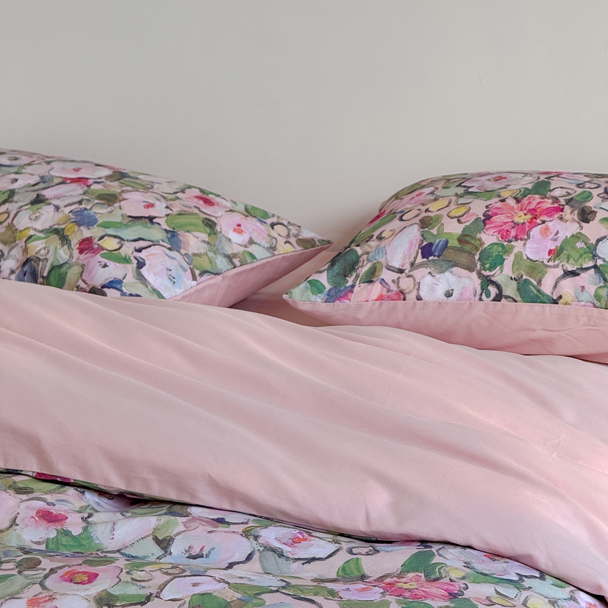 91家纺网 家纺一手货源 找家纺 窝米 2025新款全棉火山磨毛花卉系列四件套-第二批 兰朵绿