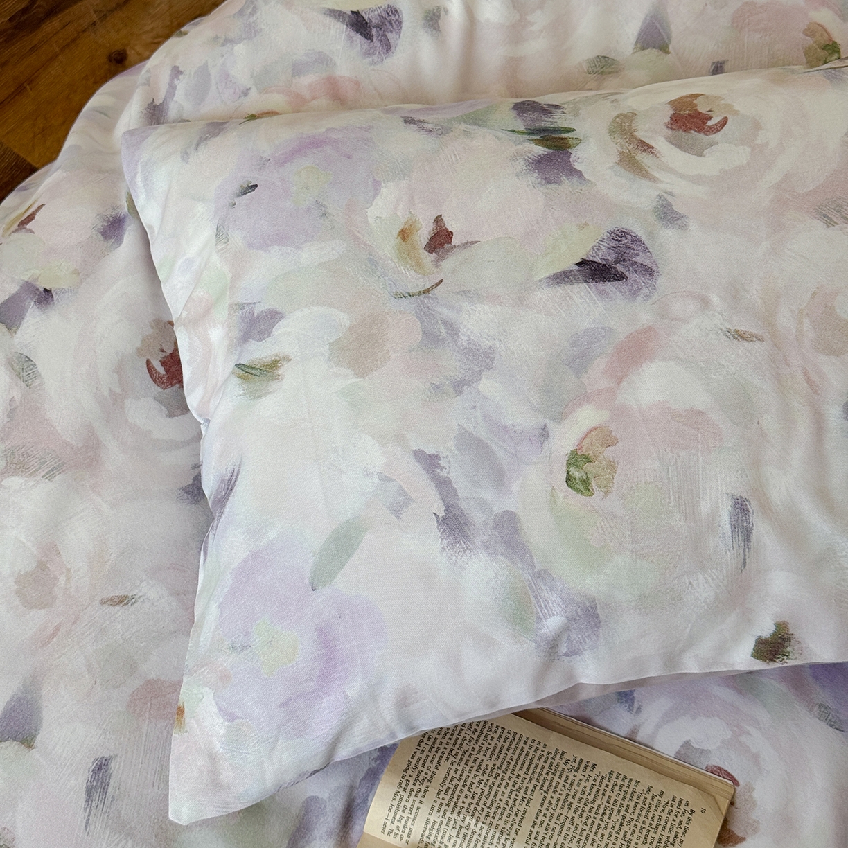 91家纺网 家纺一手货源 找家纺 窝米 2025新款全棉火山磨毛花卉系列四件套-第二批 心柔粉