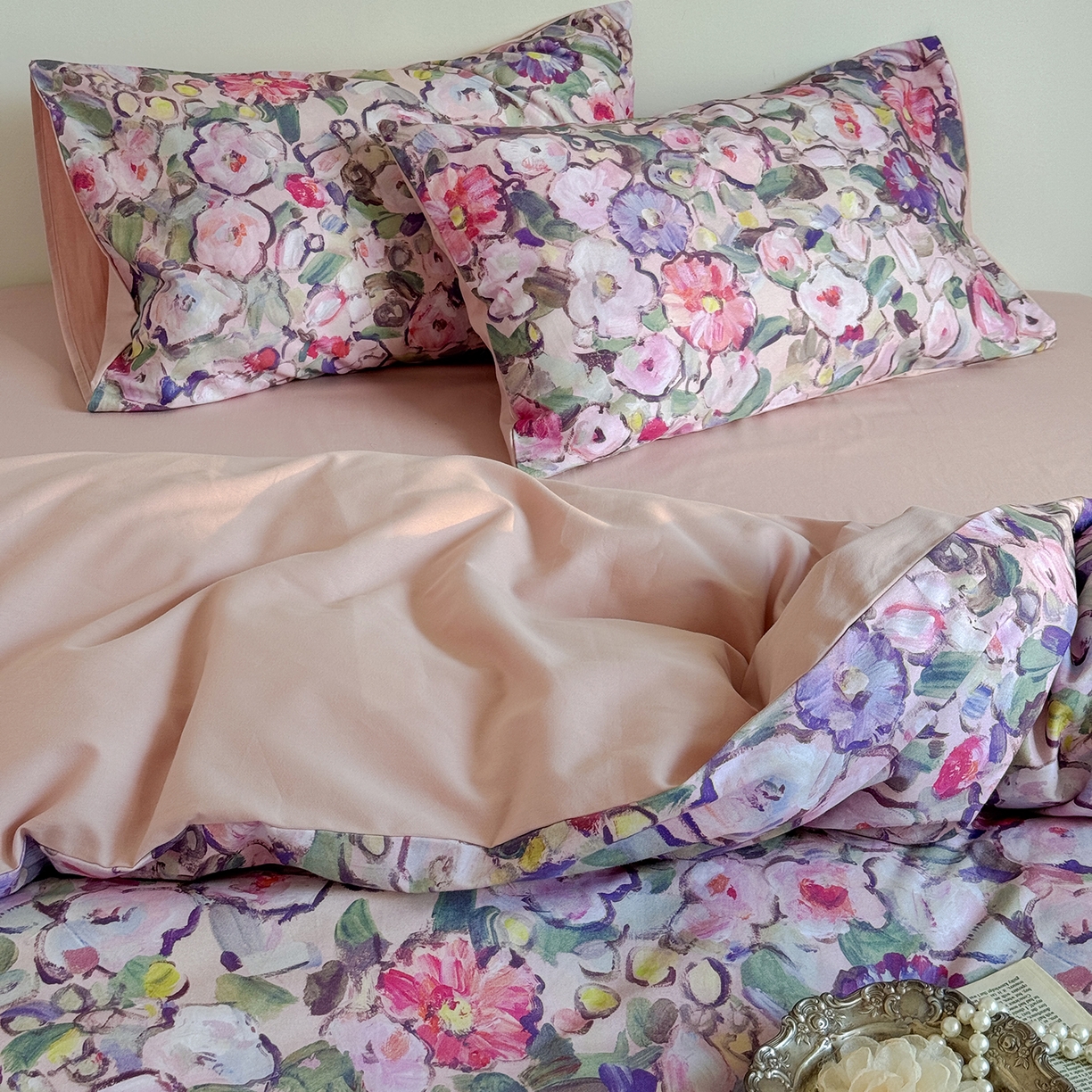 91家纺网 家纺一手货源 找家纺 （总）窝米 2025新款全棉火山磨毛花卉系列四件套-第二批