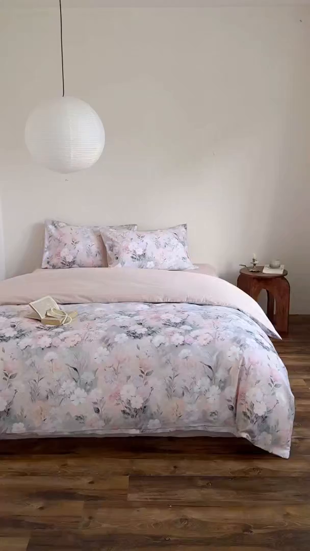 91家纺网 家纺一手货源 找家纺 窝米 2025新款全棉火山磨毛花卉系列四件套-第二批 朝歌