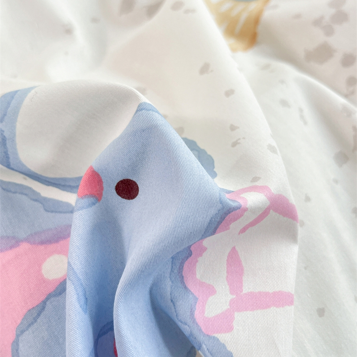 91家纺网 家纺一手货源 找家纺 红馆 2025年全棉12868印花系列四件套 爱心小象