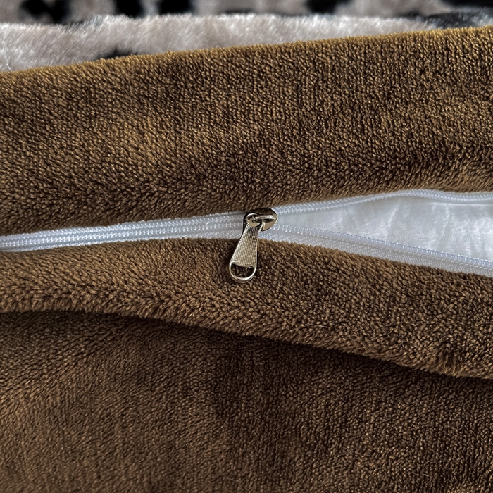 91家纺网 家纺一手货源 找家纺 仟网汇 2025新款兔毛绒法式宽边四件套牛奶绒 豹纹卡其