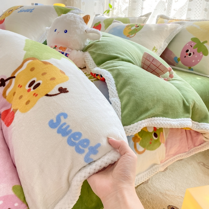 91家纺网 家纺一手货源 找家纺 （总）阿亮家纺 2025新款高克重大包边菠萝格牛奶绒活性印染四件套