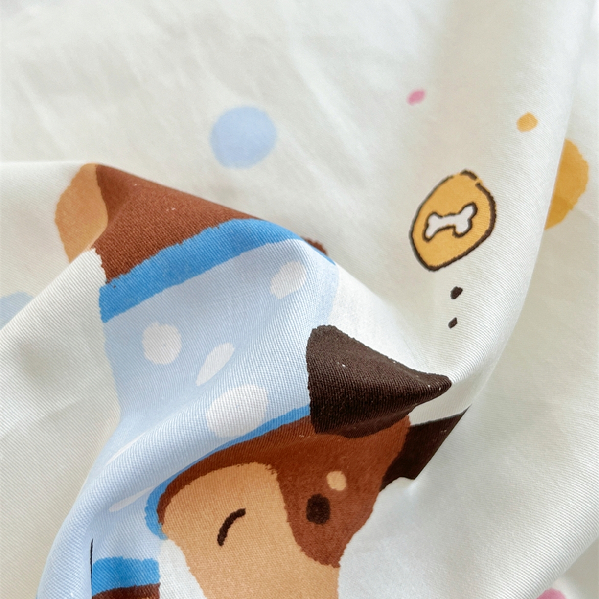 91家纺网 家纺一手货源 找家纺 红馆 2025年全棉12868印花系列四件套 芙芙小狗