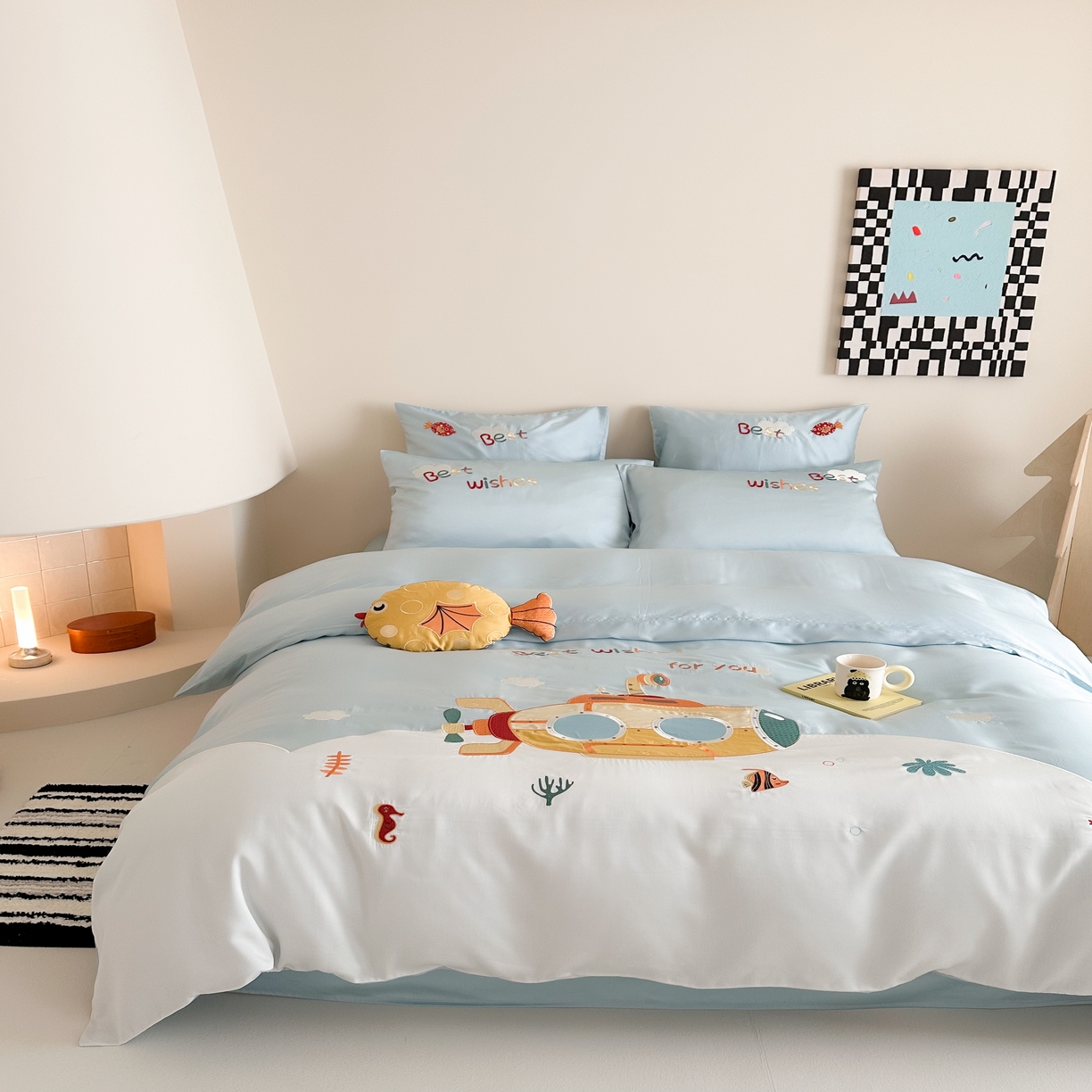 91家纺网 家纺一手货源 找家纺 （总）西西家居 2025新款100只澳棉长绒棉四件套-海底世界