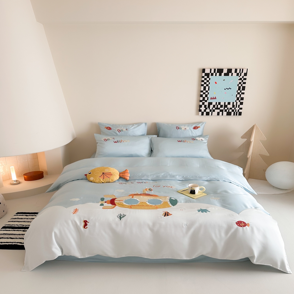 （总）西西家居 2025新款100只澳棉长绒棉四件套-海底世界