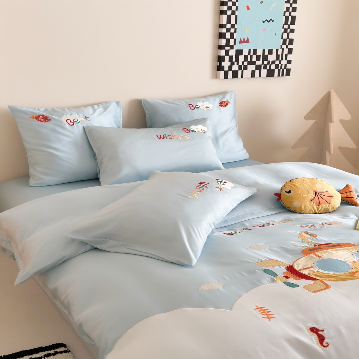 91家纺网 家纺一手货源 找家纺 （总）西西家居 2025新款100只澳棉长绒棉四件套-海底世界