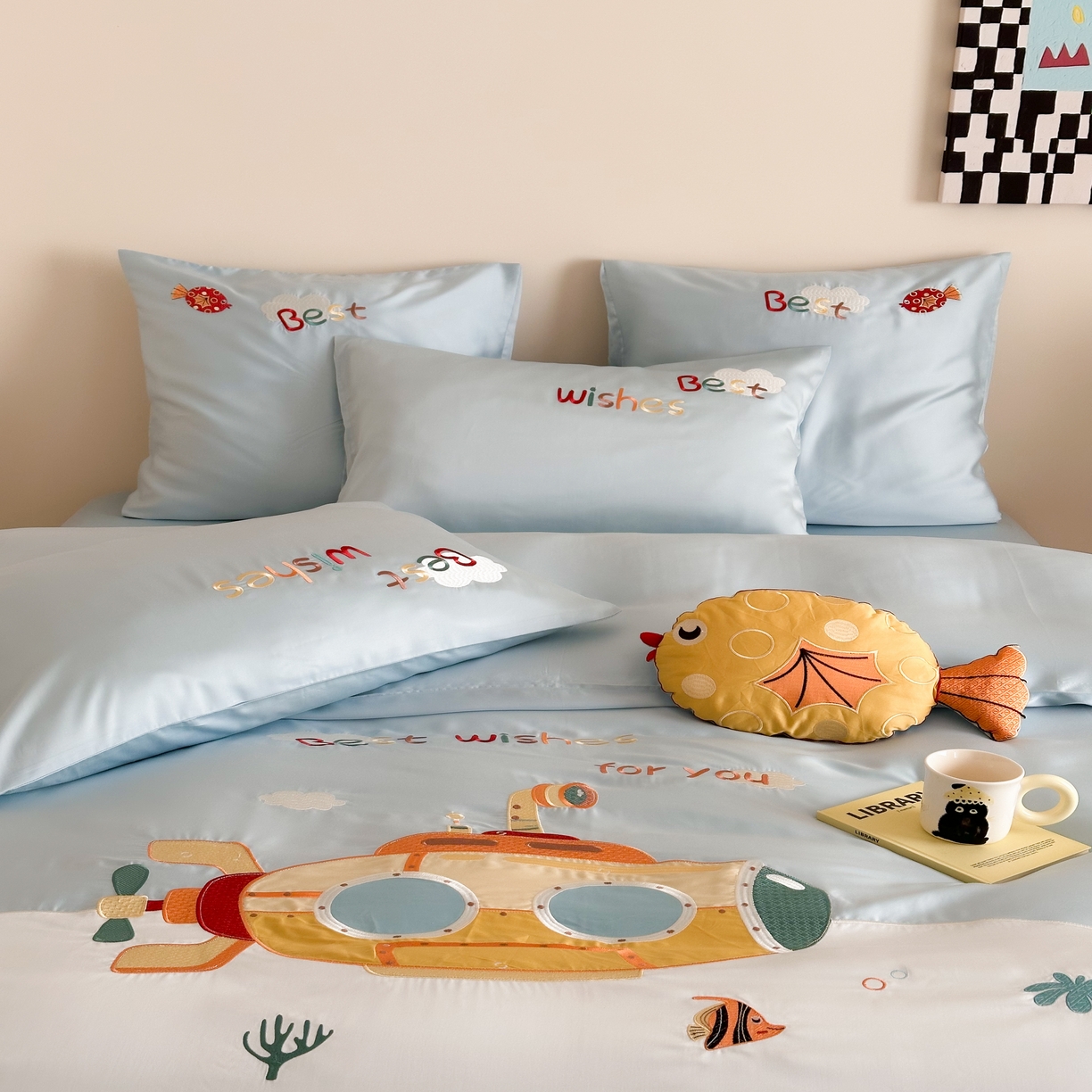 91家纺网 家纺一手货源 找家纺 （总）西西家居 2025新款100只澳棉长绒棉四件套-海底世界