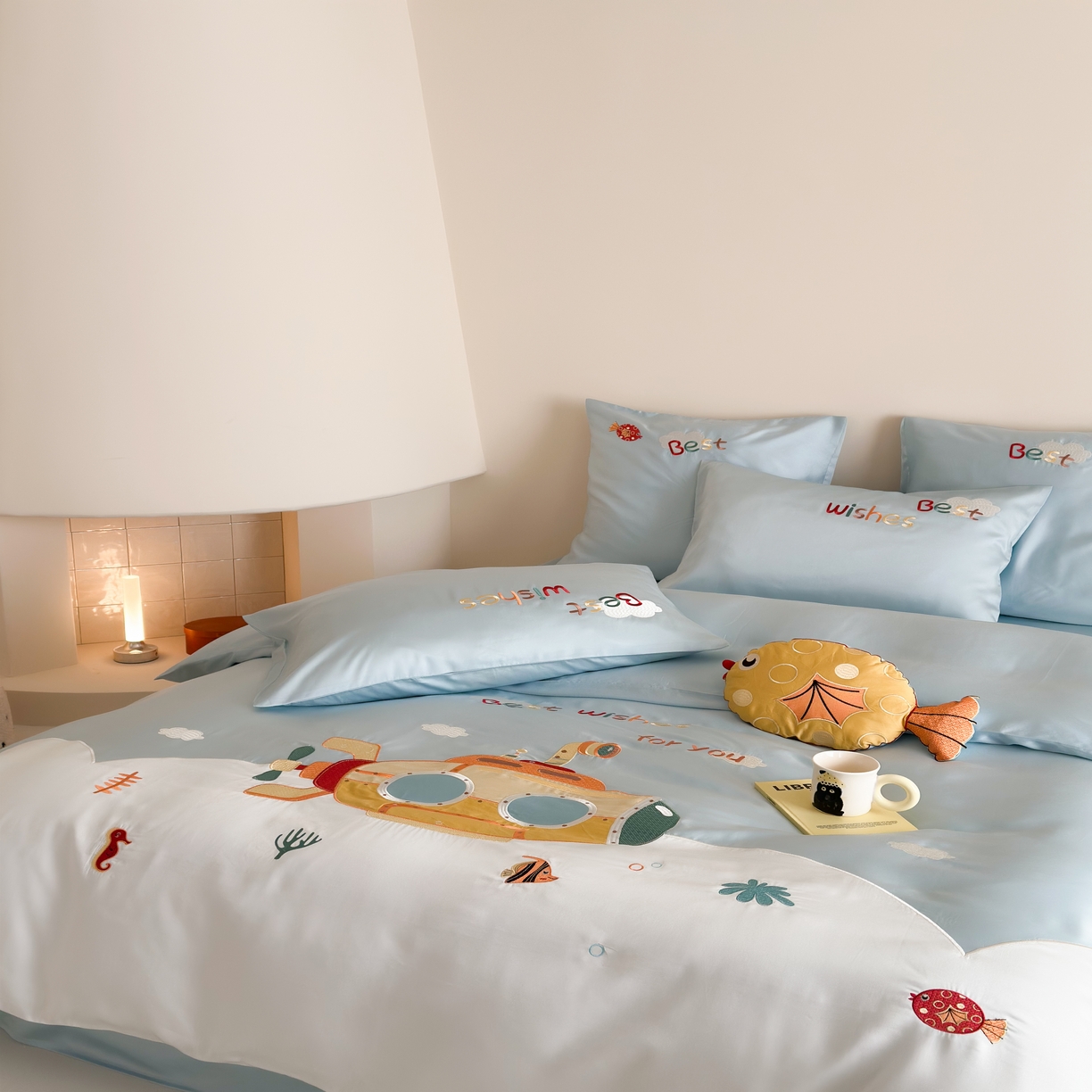 91家纺网 家纺一手货源 找家纺 （总）西西家居 2025新款100只澳棉长绒棉四件套-海底世界