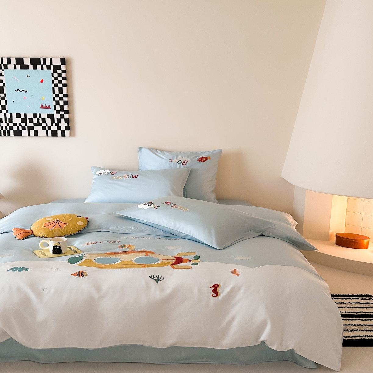 91家纺网 家纺一手货源 找家纺 （总）西西家居 2025新款100只澳棉长绒棉四件套-海底世界