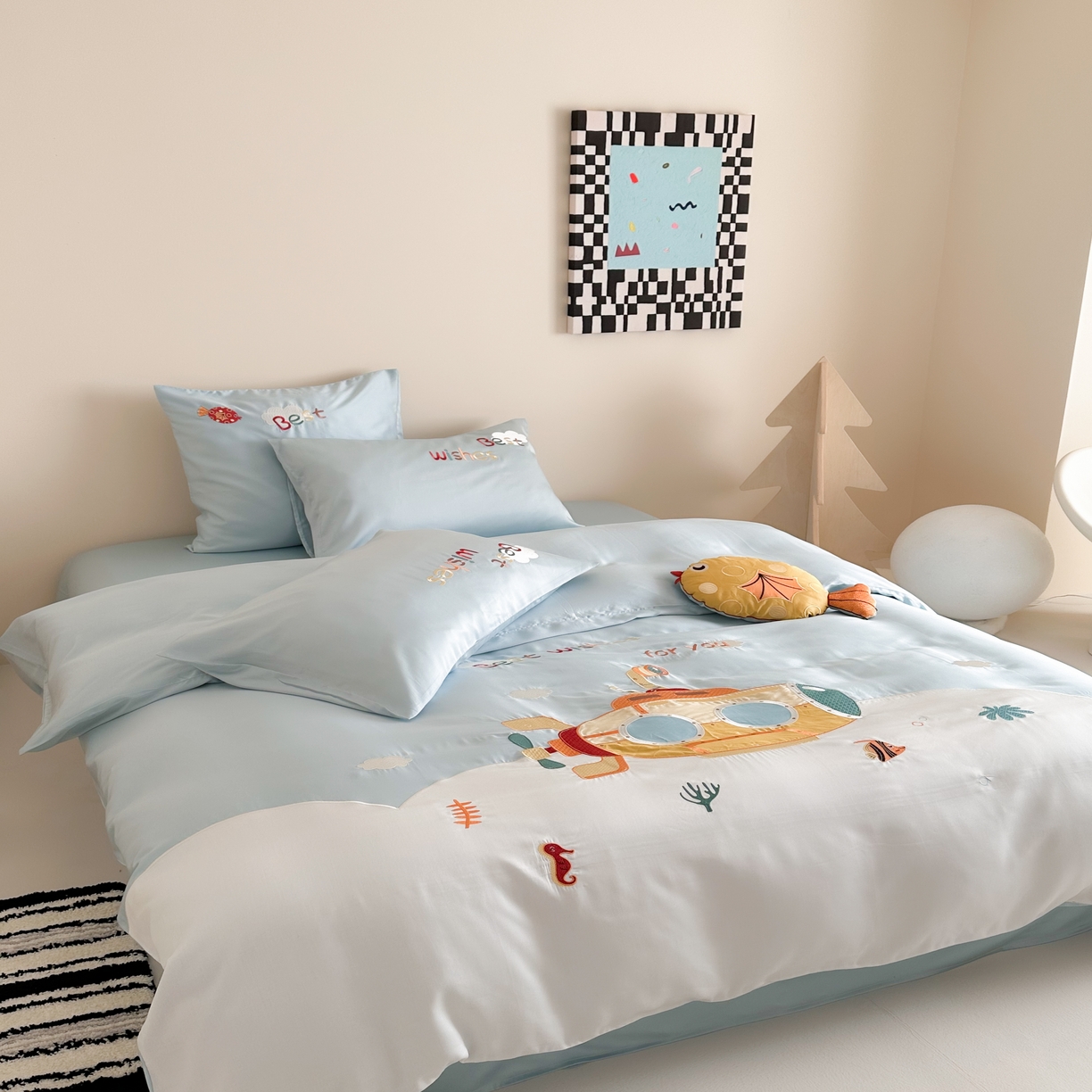 91家纺网 家纺一手货源 找家纺 （总）西西家居 2025新款100只澳棉长绒棉四件套-海底世界