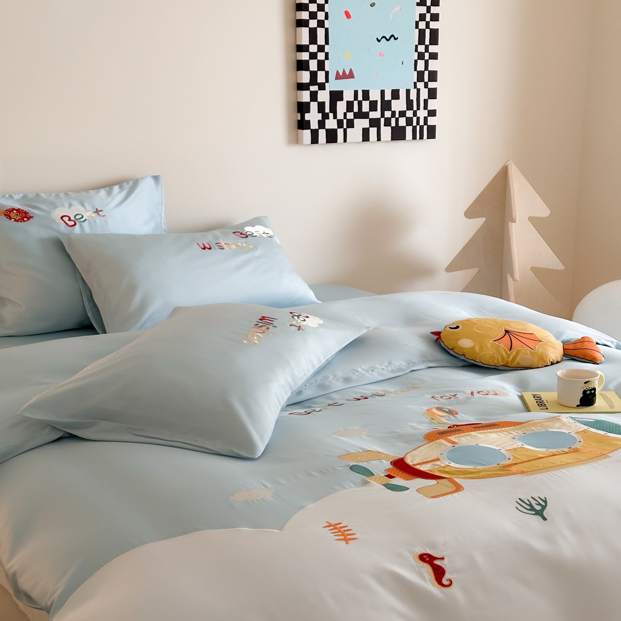 91家纺网 家纺一手货源 找家纺 （总）西西家居 2025新款100只澳棉长绒棉四件套-海底世界