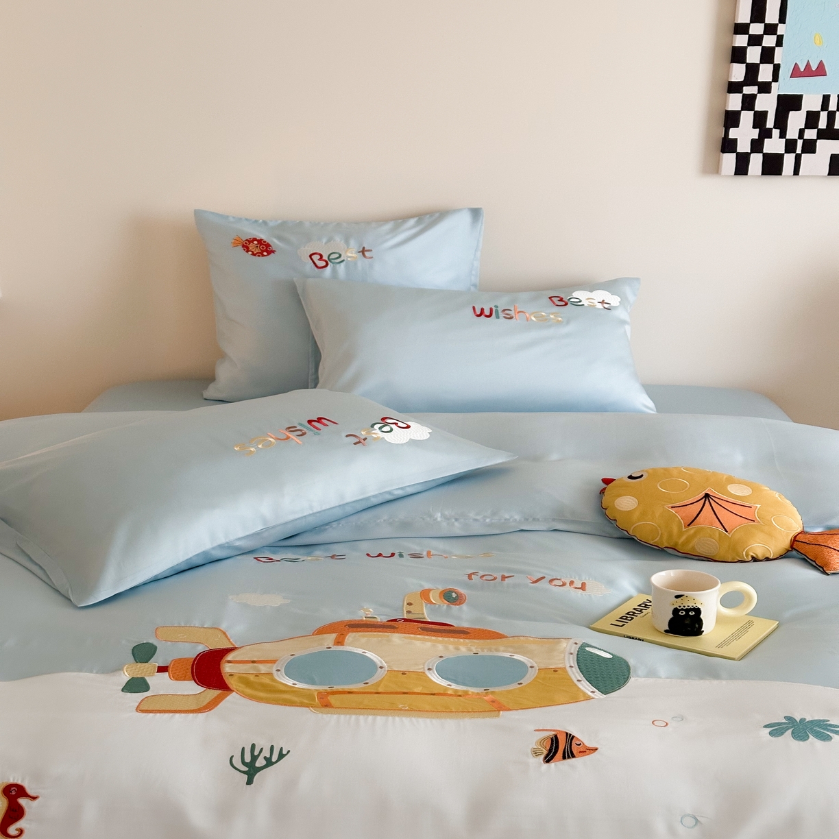 91家纺网 家纺一手货源 找家纺 （总）西西家居 2025新款100只澳棉长绒棉四件套-海底世界