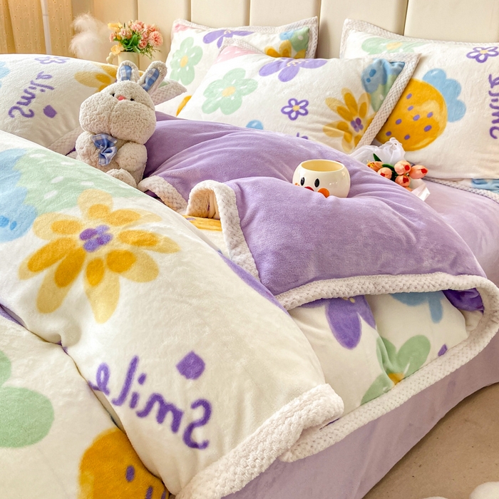 91家纺网 家纺一手货源 找家纺 （总）阿亮家纺 2025新款高克重大包边菠萝格牛奶绒活性印染四件套