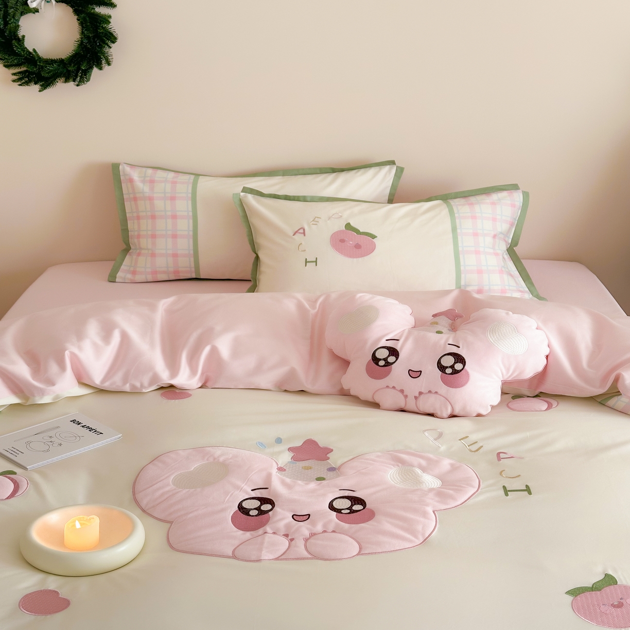 91家纺网 家纺一手货源 找家纺 （总）西西家居 2025新款100只澳棉长绒棉四件套-蜜桃啵啵