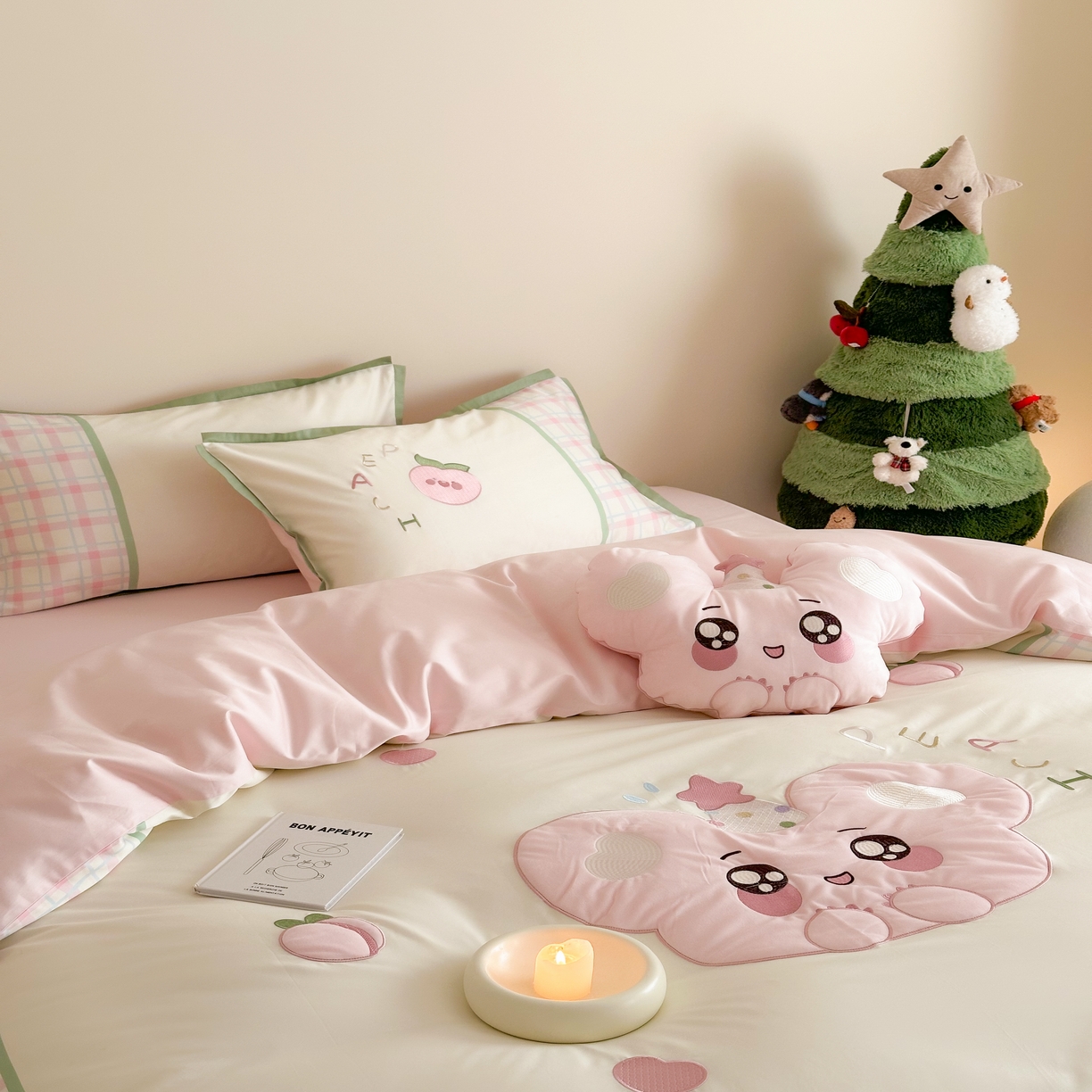 91家纺网 家纺一手货源 找家纺 （总）西西家居 2025新款100只澳棉长绒棉四件套-蜜桃啵啵