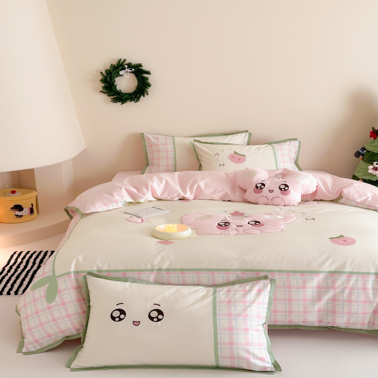 91家纺网 家纺一手货源 找家纺 （总）西西家居 2025新款100只澳棉长绒棉四件套-蜜桃啵啵