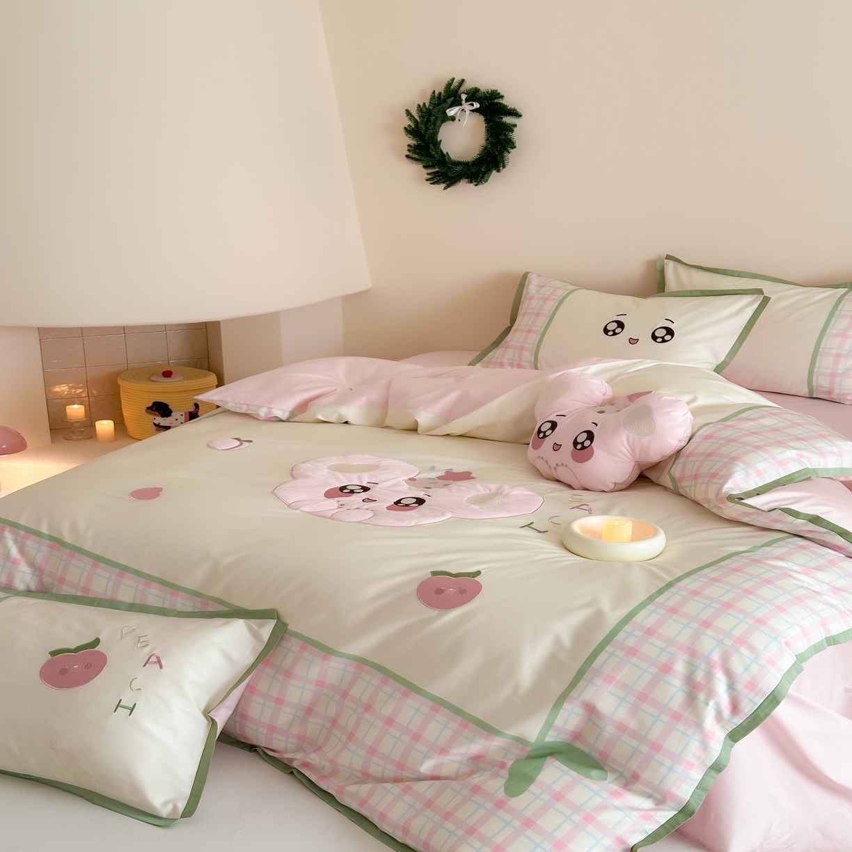 91家纺网 家纺一手货源 找家纺 （总）西西家居 2025新款100只澳棉长绒棉四件套-蜜桃啵啵