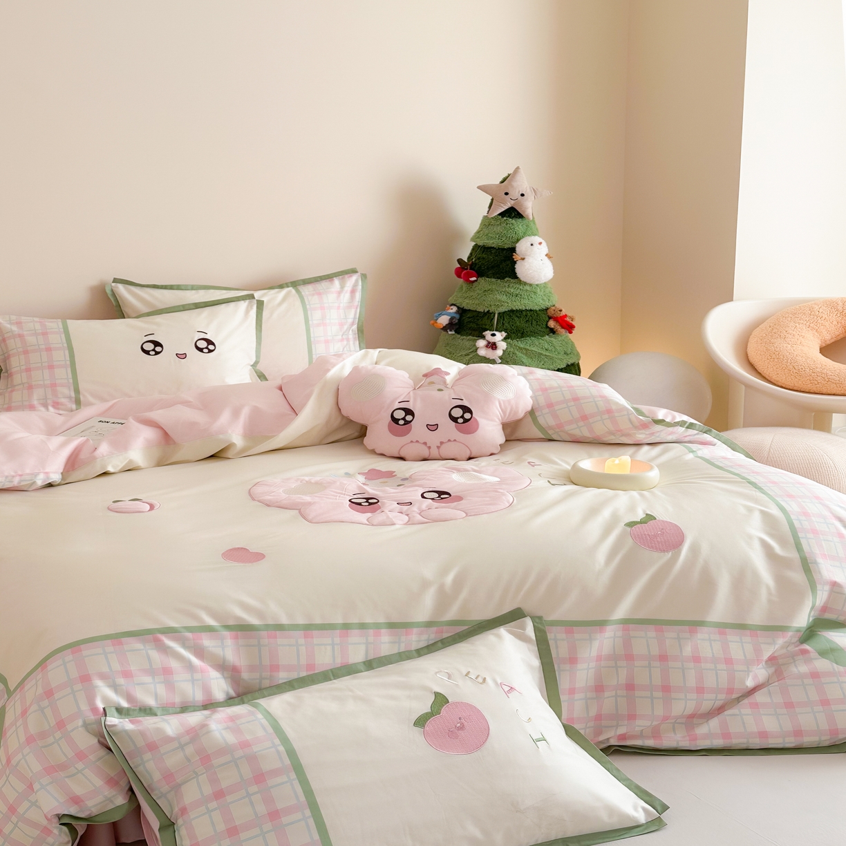 91家纺网 家纺一手货源 找家纺 （总）西西家居 2025新款100只澳棉长绒棉四件套-蜜桃啵啵