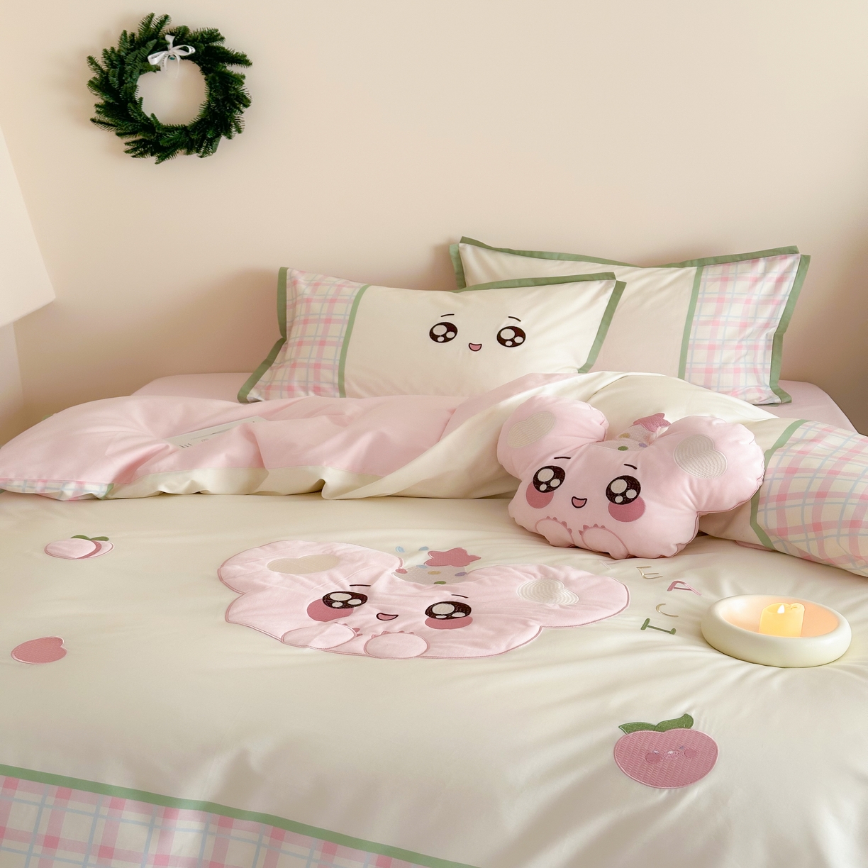 91家纺网 家纺一手货源 找家纺 （总）西西家居 2025新款100只澳棉长绒棉四件套-蜜桃啵啵