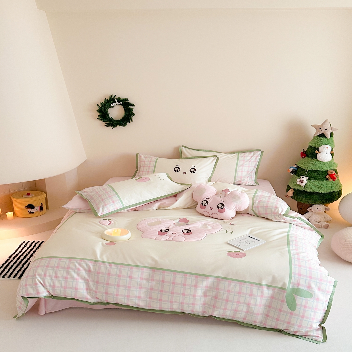 91家纺网 家纺一手货源 找家纺 （总）西西家居 2025新款100只澳棉长绒棉四件套-蜜桃啵啵