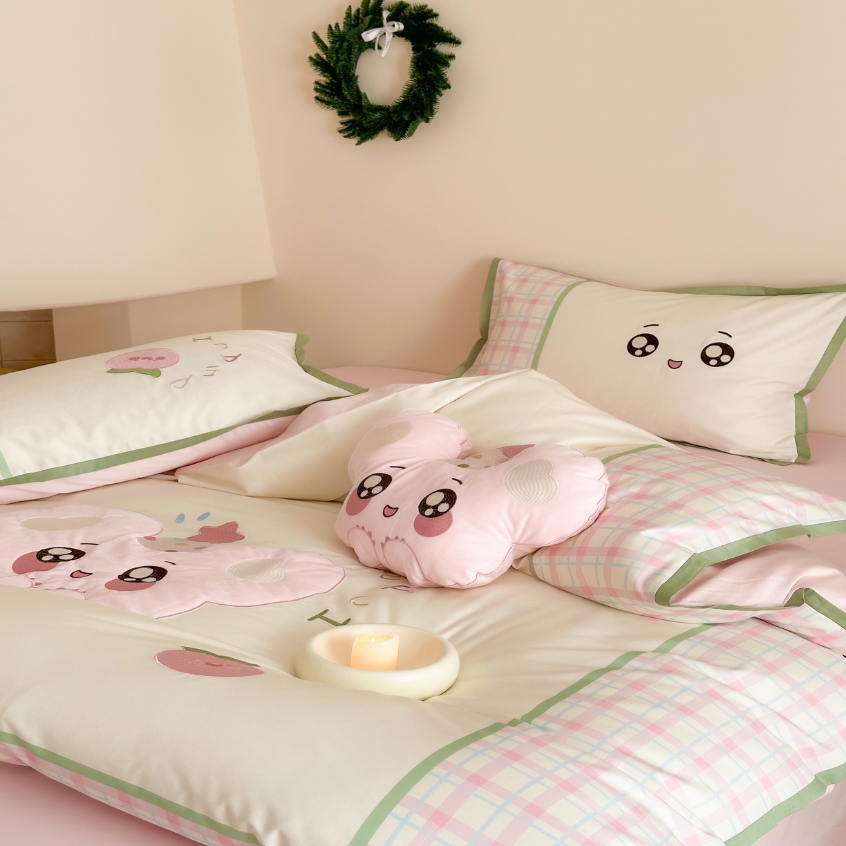 91家纺网 家纺一手货源 找家纺 （总）西西家居 2025新款100只澳棉长绒棉四件套-蜜桃啵啵