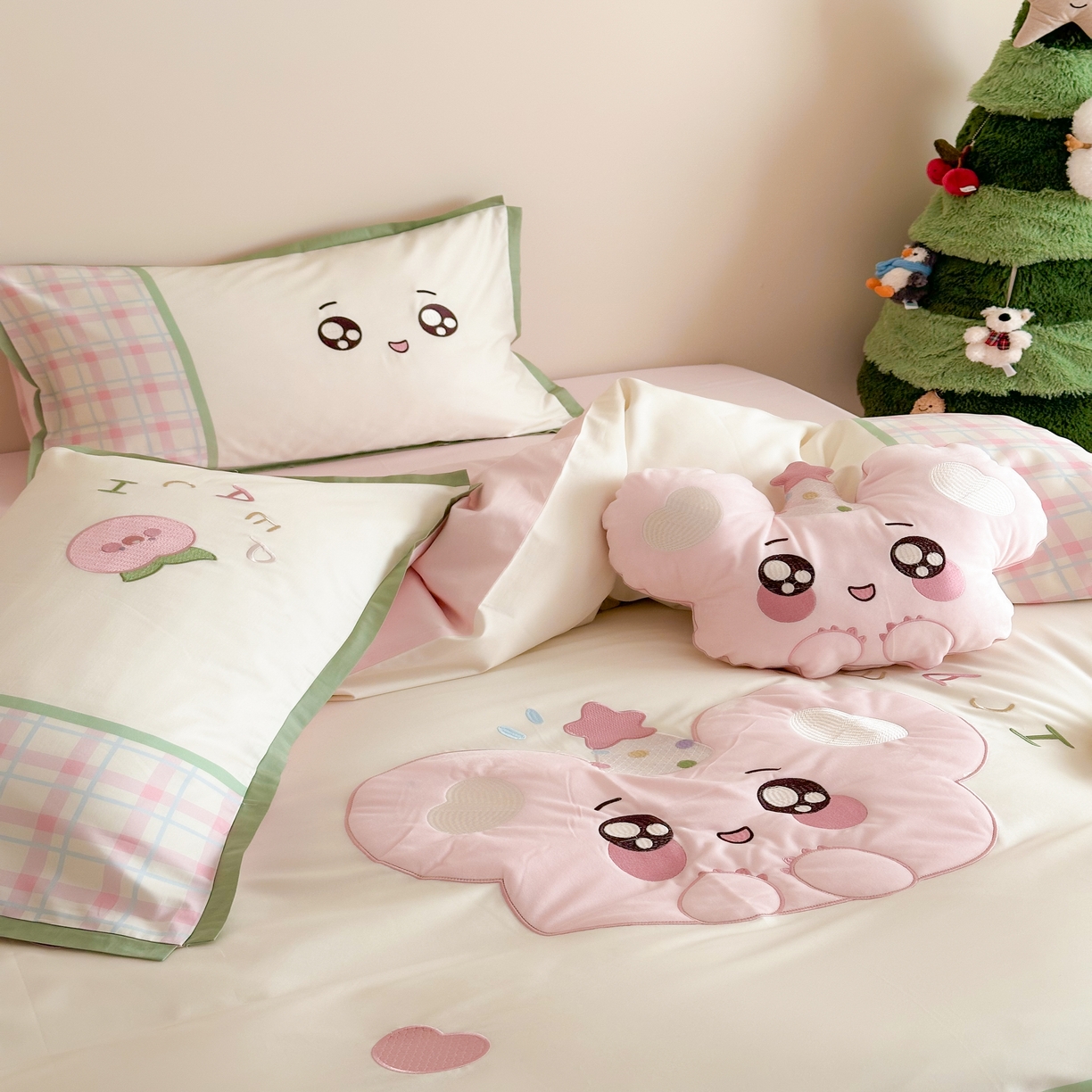 91家纺网 家纺一手货源 找家纺 （总）西西家居 2025新款100只澳棉长绒棉四件套-蜜桃啵啵