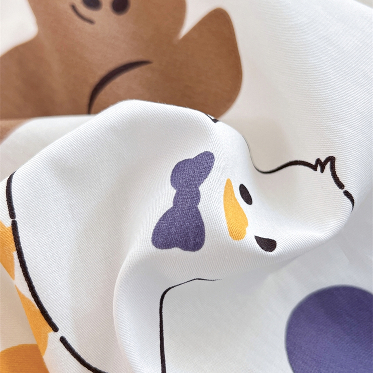 91家纺网 家纺一手货源 找家纺 红馆 2025年全棉12868印花系列四件套 快乐熊