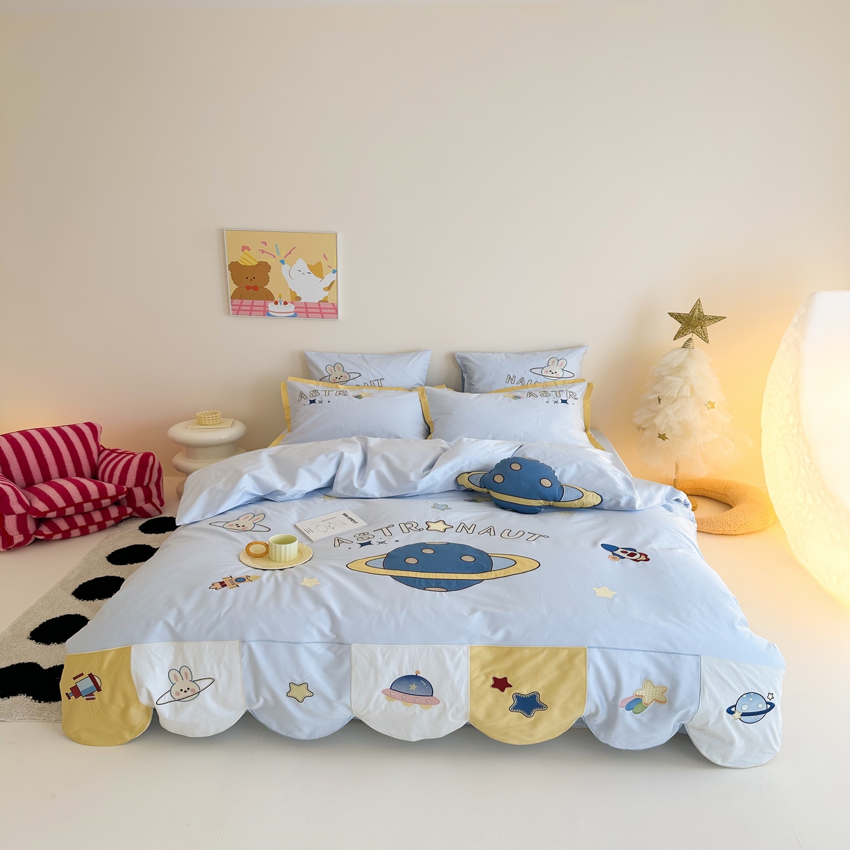 91家纺网 家纺一手货源 找家纺 （总）西西家居 2025新款100只澳棉长绒棉四件套-小星球