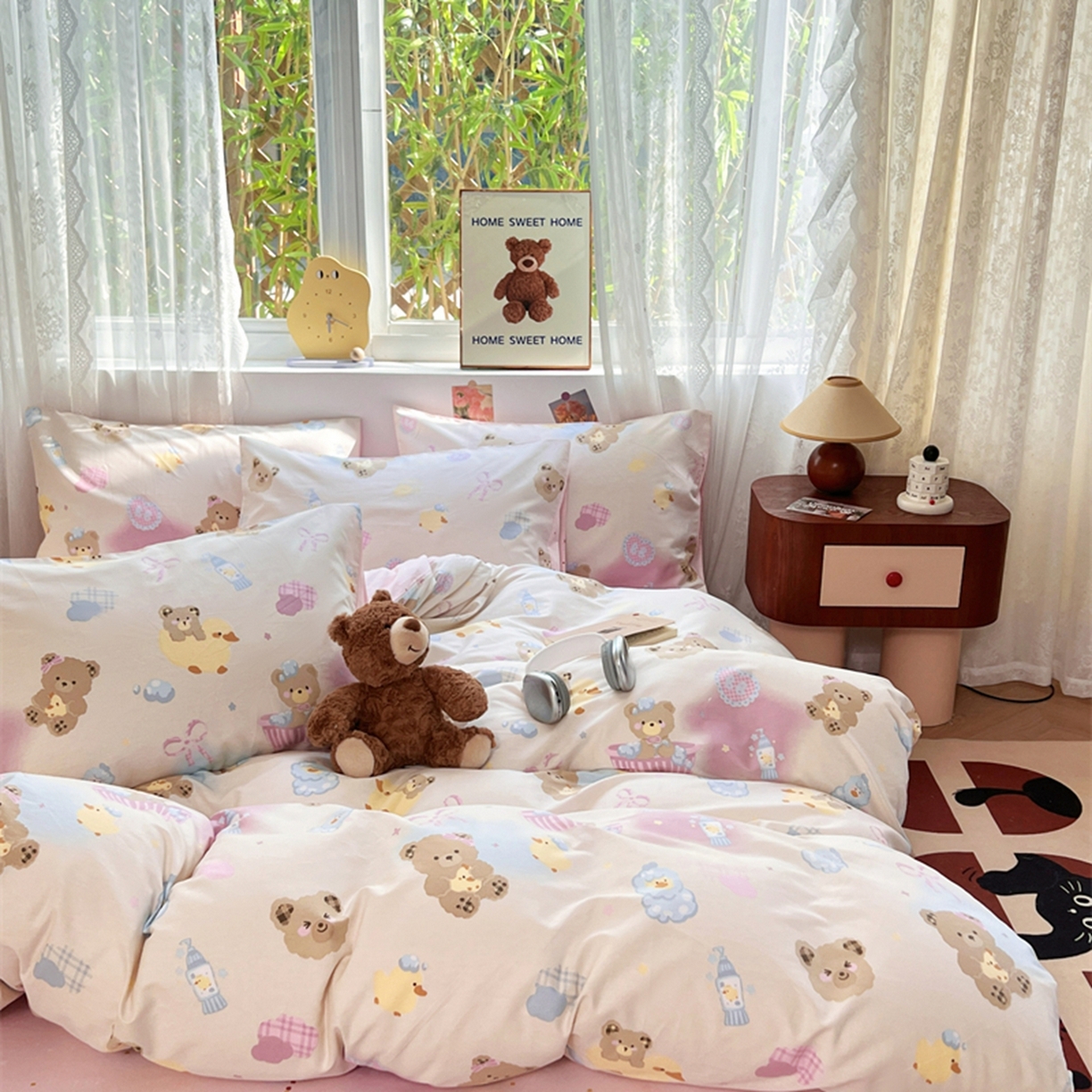 91家纺网 家纺一手货源 找家纺 红馆 2025年全棉12868印花系列四件套 萌萌泡泡浴