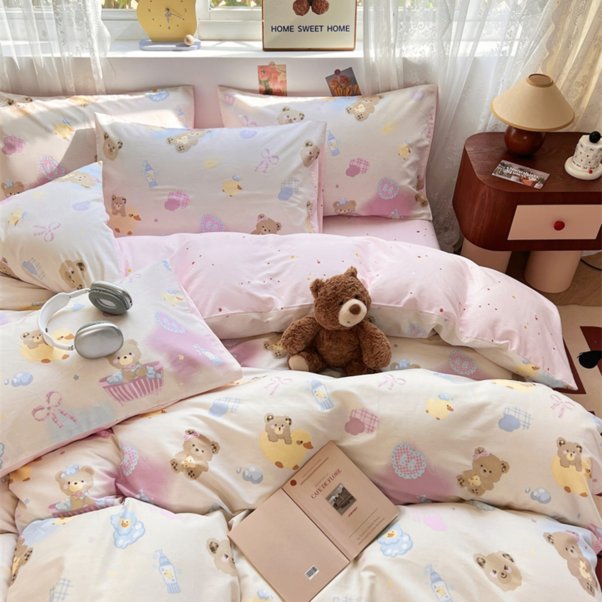 91家纺网 家纺一手货源 找家纺 红馆 2025年全棉12868印花系列四件套 萌萌泡泡浴