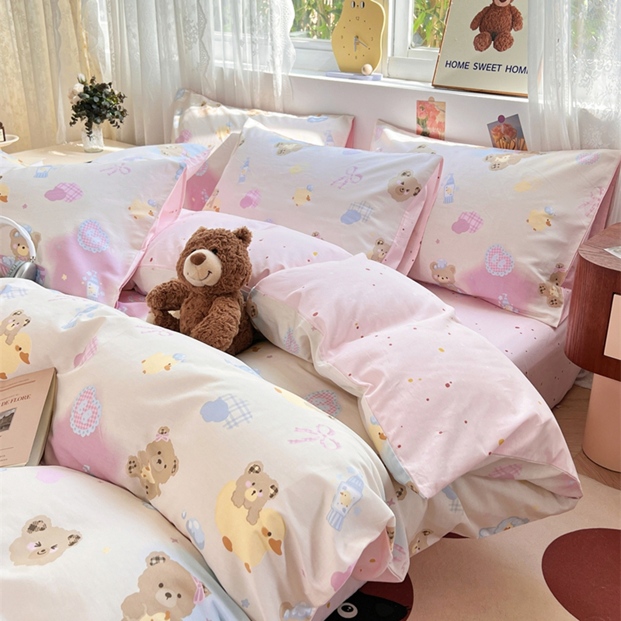 红馆 2025年全棉12868印花系列四件套 萌萌泡泡浴