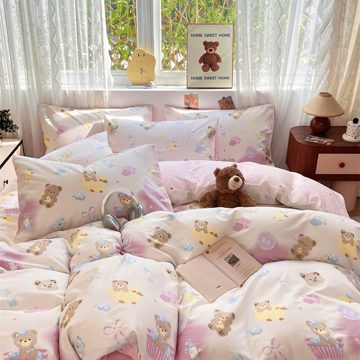 91家纺网 家纺一手货源 找家纺 红馆 2025年全棉12868印花系列四件套 萌萌泡泡浴