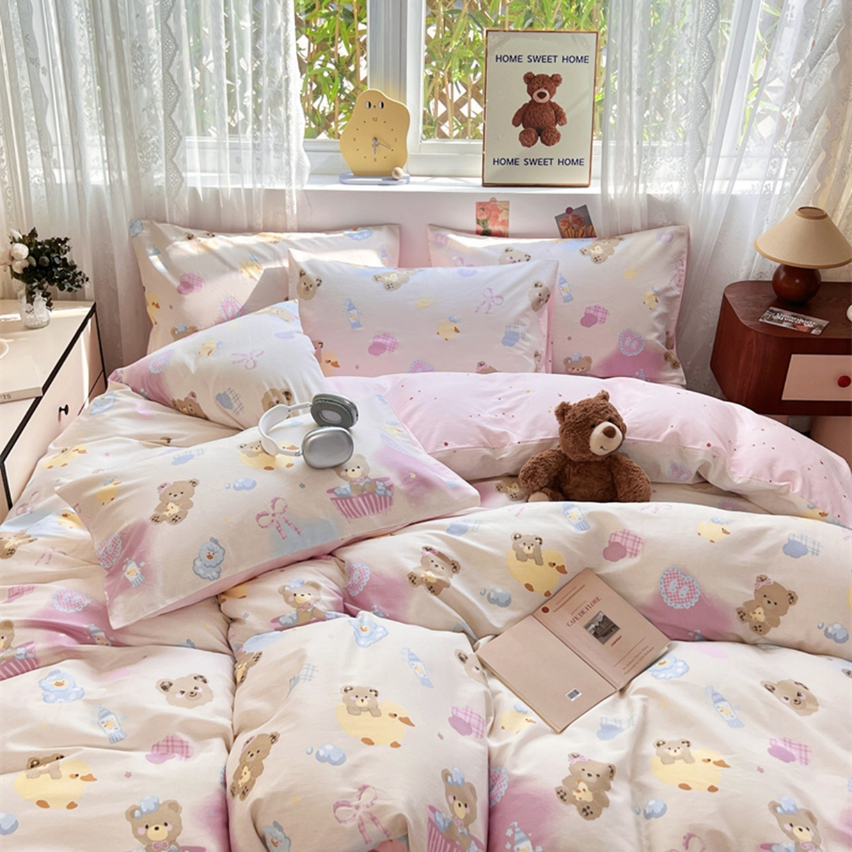 91家纺网 家纺一手货源 找家纺 红馆 2025年全棉12868印花系列四件套 萌萌泡泡浴