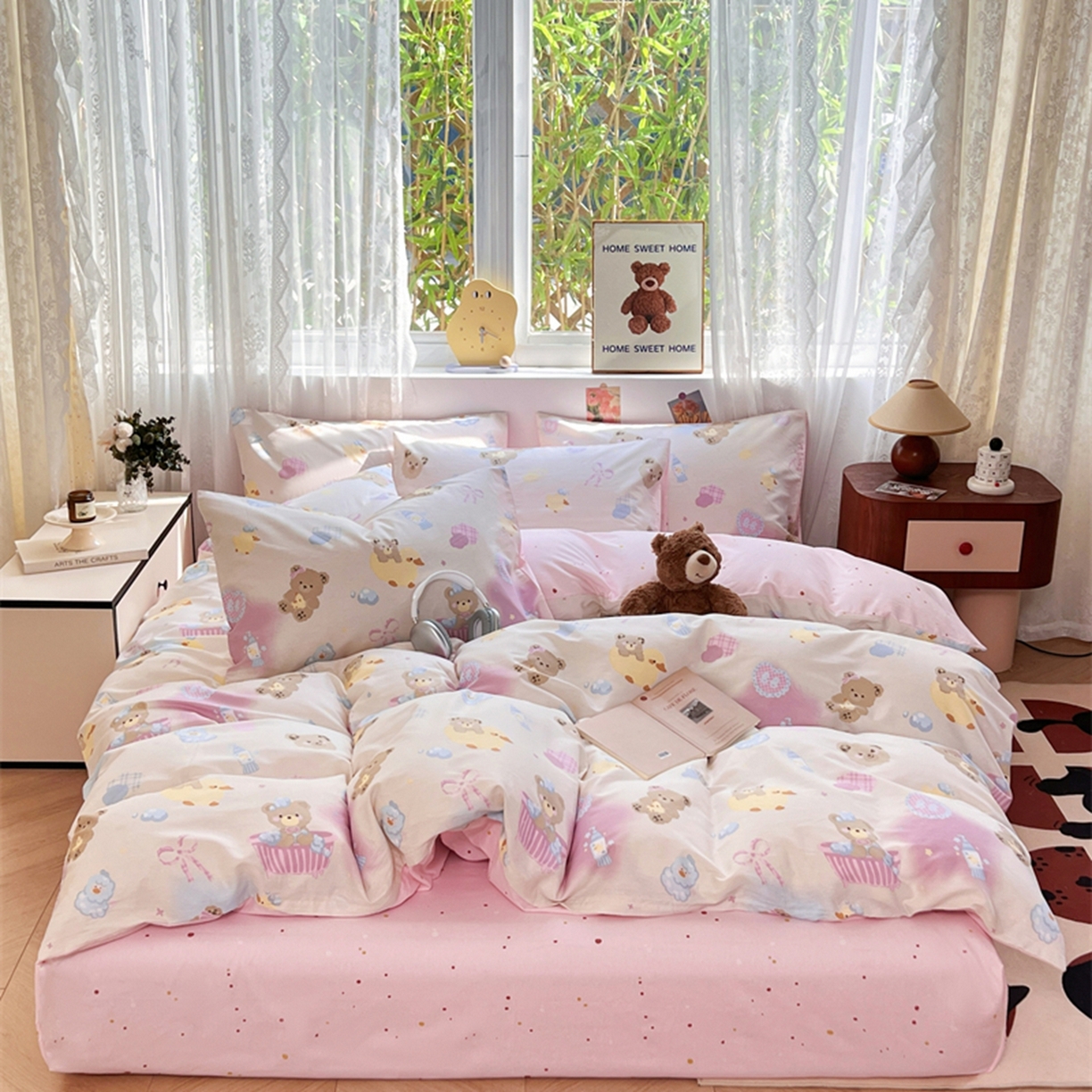 91家纺网 家纺一手货源 找家纺 红馆 2025年全棉12868印花系列四件套 萌萌泡泡浴