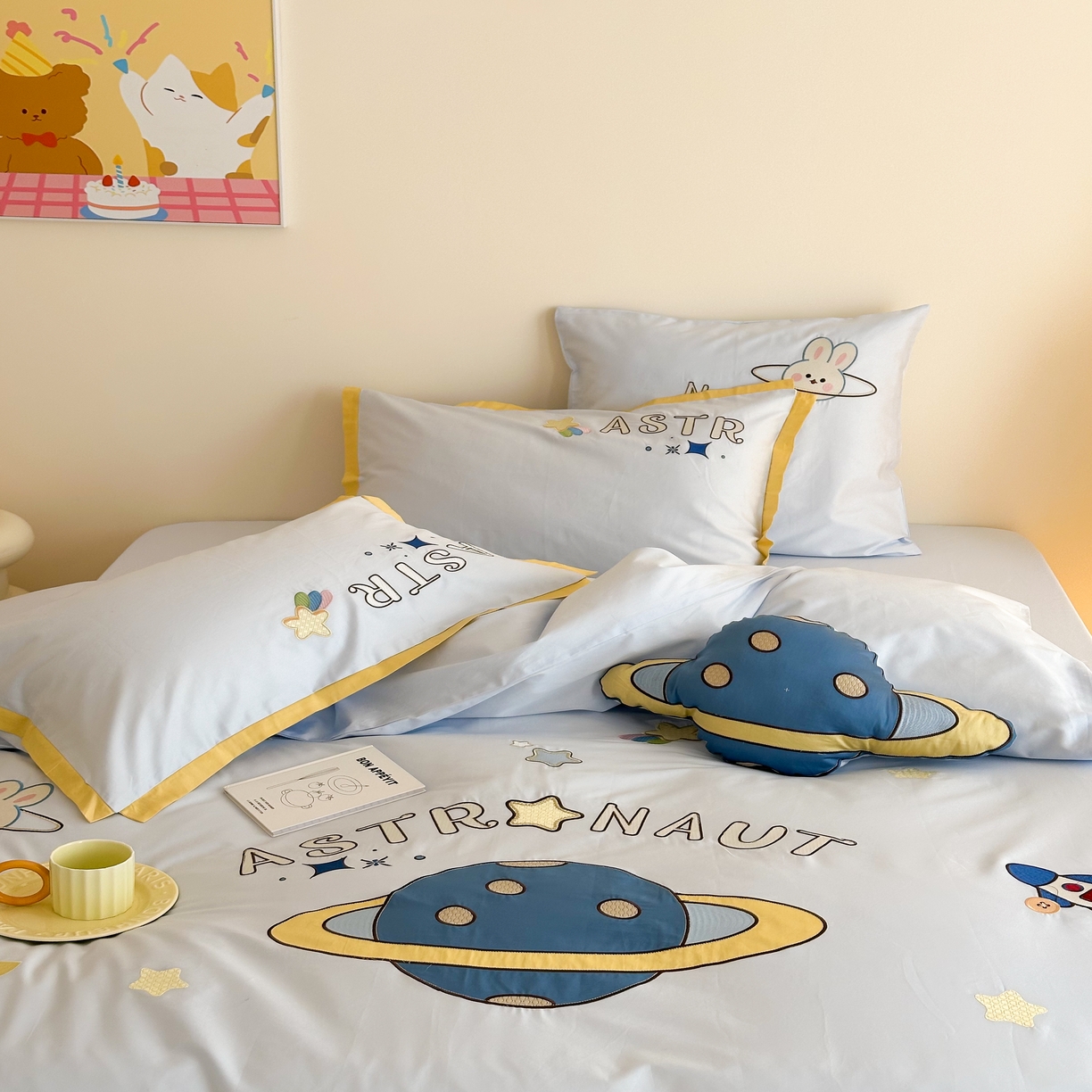 91家纺网 家纺一手货源 找家纺 （总）西西家居 2025新款100只澳棉长绒棉四件套-小星球