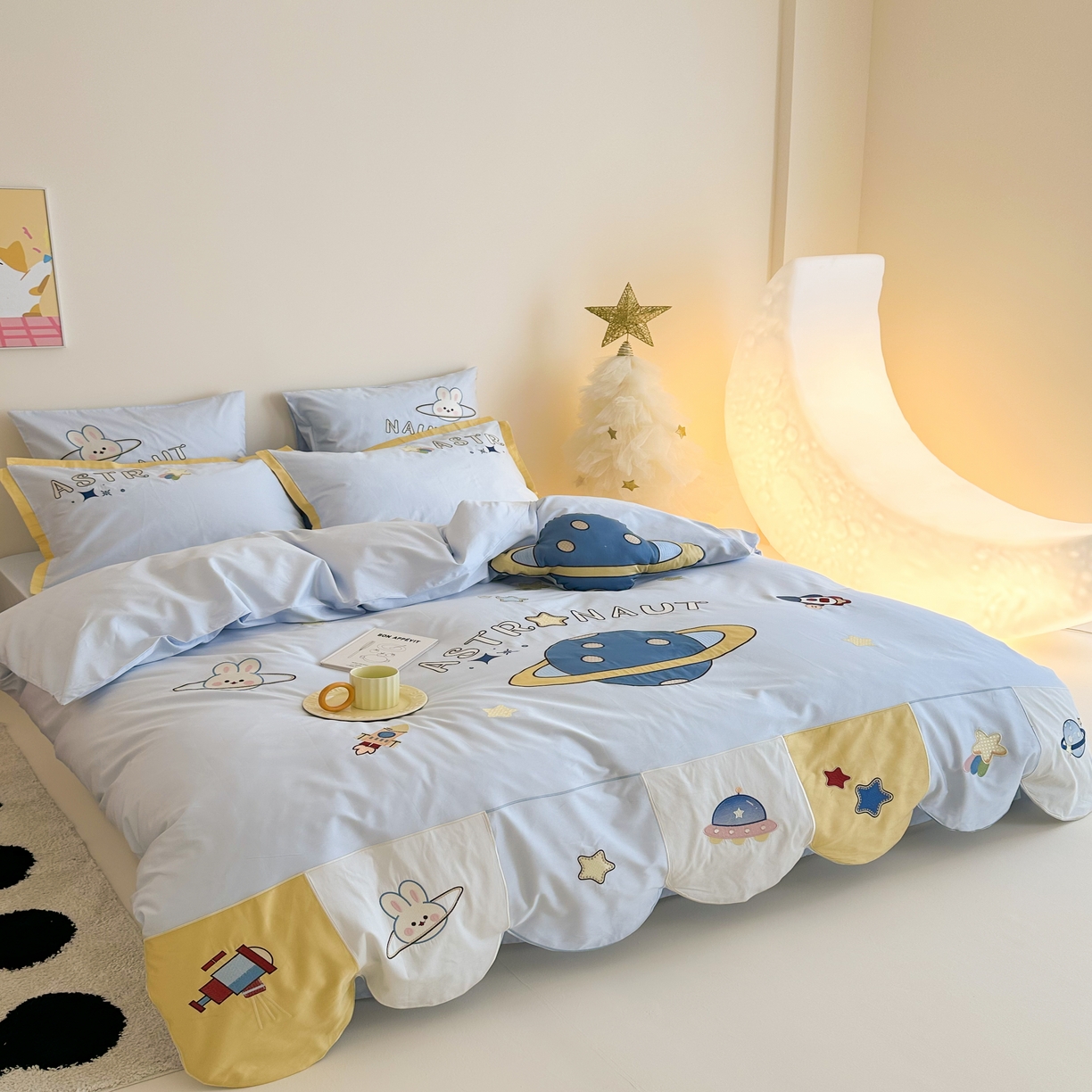 91家纺网 家纺一手货源 找家纺 （总）西西家居 2025新款100只澳棉长绒棉四件套-小星球